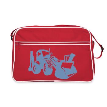 Chargeuse sur pneus d’excavatrice Opérateur d’équipement de construction Silhouette - Sac Retro - rouge/blanc - Devant