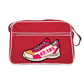 Marathon Laufschuhe Laufen - Retro Tasche - Rot/Weiß - Vorne