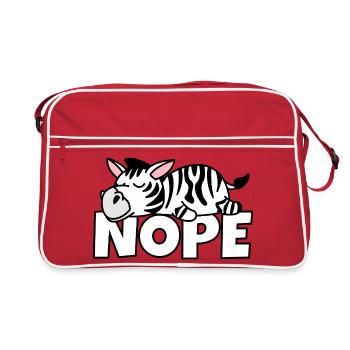 Non, pas aujourd’hui, paresseux Zebra Africa, Safari - Sac Retro - rouge/blanc - Devant