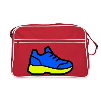 Moderner Laufschuh Sneaker - Retro Tasche - Rot/Weiß - Vorne