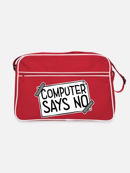 Computer Says No Lustig Programmierer Nerd Technik - Retro Tasche - Rot/Weiß - Vorne