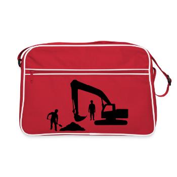 Équipe de camions-benne – Ouvriers des sables - Sac Retro - rouge/blanc - Devant