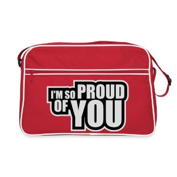 Je suis tellement fier de toi pour t’encourager sincèrement à dire - Sac Retro - rouge/blanc - Devant