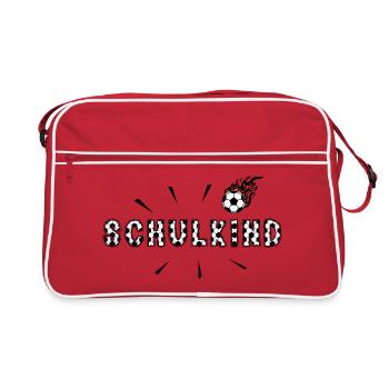 Inscription scolaire Football à Flames - Sac Retro - rouge/blanc - Devant