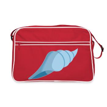 Blue shell spiral design - Retro Bag - red/white - Front