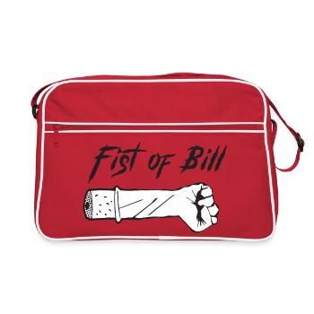 Fist of Bill - Satire Design - Retro Bag - red/white - Front