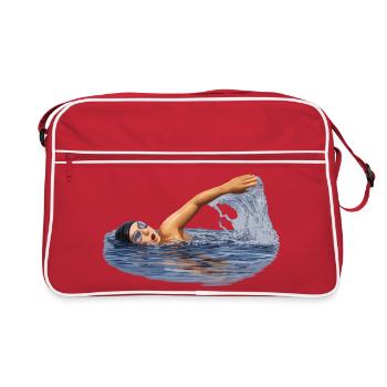 Nageur en mouvement - Sac Retro - rouge/blanc - Devant