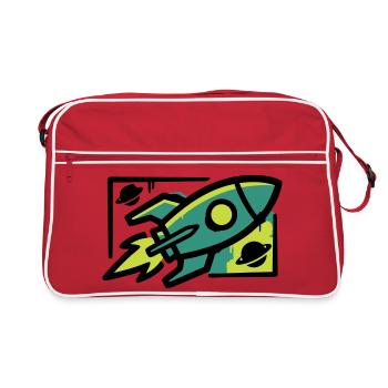 Graffiti de fusées - Sac Retro - rouge/blanc - Devant