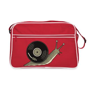 Vintage Vinyl Record Snail - Retro Bag - red/white - Front