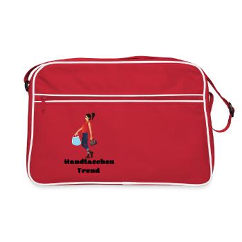 Handtaschen Trend 2022 Maske neue Funktion - Retro Tasche - Rot/Weiß - Vorne