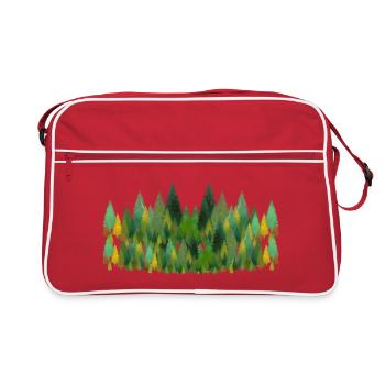 trees and trees and trees - Retro Tasche - Rot/Weiß - Vorne