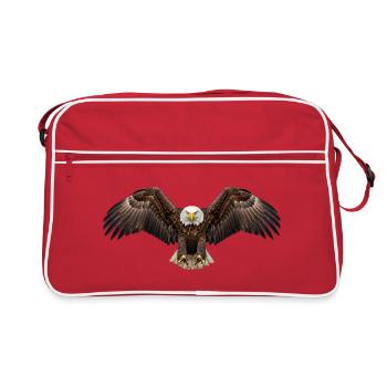 Schwebende Flügel des Weißkopfseeadlers - Retro Tasche - Rot/Weiß - Vorne