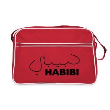 Habibi Treasure Gift Expression arabe Coeur - Sac Retro - rouge/blanc - Devant