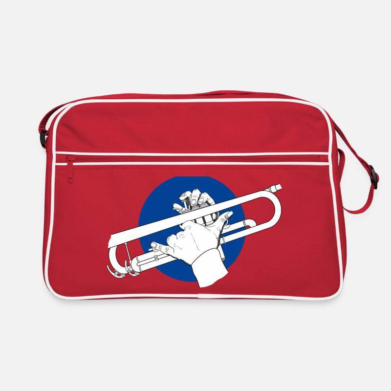 Trompete Musik Piccolotrompete Pikkolotrompete - Retro Tasche - Rot/Weiß