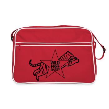 Sport Sportler Tiger Tier Fun Sprüche Geschenk - Retro Tasche - Rot/Weiß - Vorne