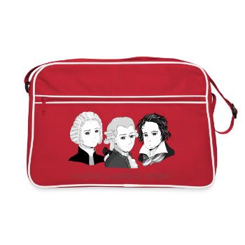 Bach - Mozart - Beethoven en chibi - Sac Retro - rouge/blanc - Devant