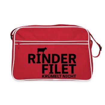 Beef filet does not crumble - Retro Bag - red/white - Front