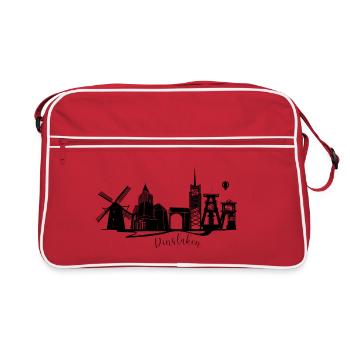 Dinslaken motif urbain avec porte et tour de guet - Sac Retro - rouge/blanc - Devant