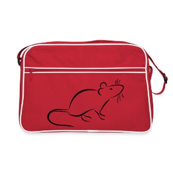 rat a besoin d’attention et d’amour - rats domestiques - Sac Retro - rouge/blanc - Devant