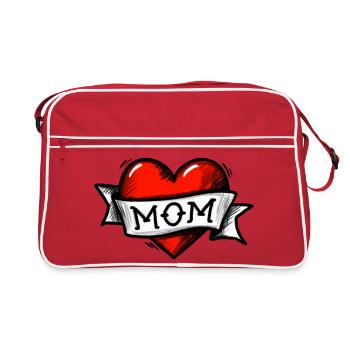 Coeur - Bande - Maman - Sac Retro - rouge/blanc - Devant