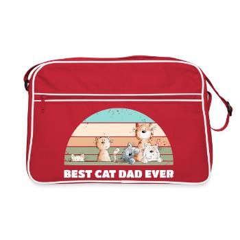 Meilleur chat papa chats papa papa vintage amoureux des chats - Sac Retro - rouge/blanc - Devant