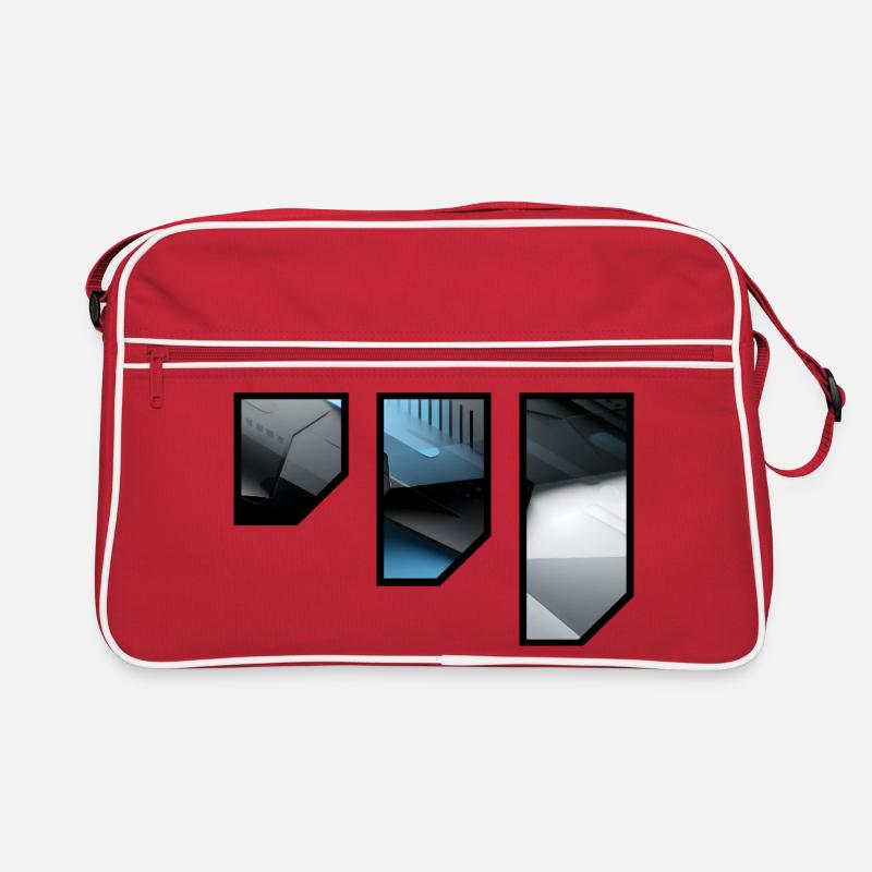 Futuristisches Techno Abstraktes Muster Retro Tasche