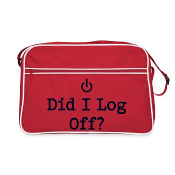Did I Log Off? Logged Out Power Icon - Retro Bag - red/white - Front