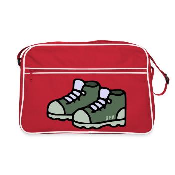 Rentner Opa Wandern - Retro Tasche - Rot/Weiß - Vorne