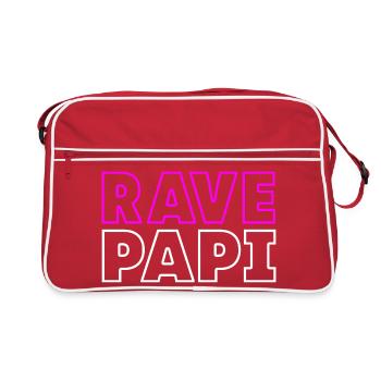 Rave Dad Techno House Electro Festival Hardstyle - Retro Tasche - Rot/Weiß - Vorne