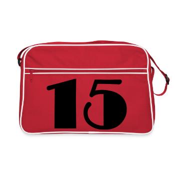 15. 15 ANS. 15e ANNIVERSAIRE. ANNIVERSAIRE 15 ANS. - Sac Retro - rouge/blanc - Devant