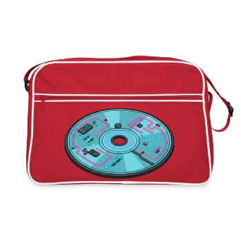 Digitale Zukunft Computer 90er Retro Design - Retro Tasche - Rot/Weiß - Vorne