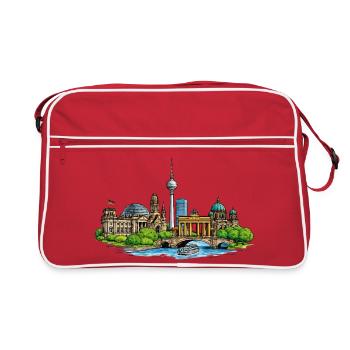 Skyline de Berlin - Sac Retro - rouge/blanc - Devant