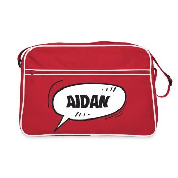 Geschenk für Aidan - Retro Tasche - Rot/Weiß - Vorne