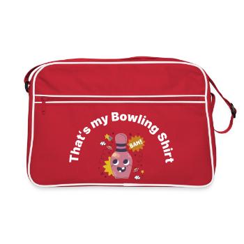 Chemise caricature en quille de bowling riante - Sac Retro - rouge/blanc - Devant