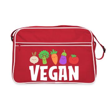 Diätassistent Diät Vegan - Retro Tasche - Rot/Weiß - Vorne