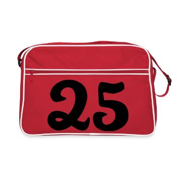 25. 25 ANS. 25e ANNIVERSAIRE. ANNIVERSAIRE 25 ANS. - Sac Retro - rouge/blanc - Devant