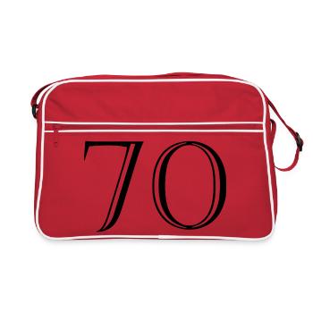 70. 70 YEARS. 70th ANNIVERSARY. 70 YEARS ANNIVERSARY. - Retro Bag - red/white - Front