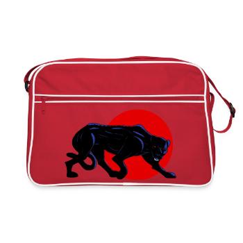 Panthère noire sur cercle rouge - Sac Retro - rouge/blanc - Devant