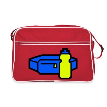 Praktischer Trinkgürtel Läufer - Retro Tasche - Rot/Weiß - Vorne