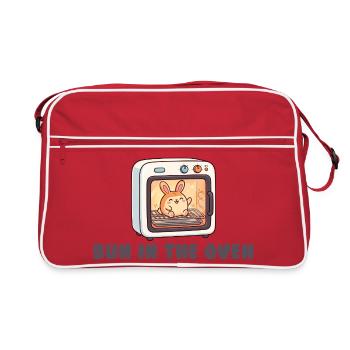 Femme enceinte dans un chignon dans le four – drôle de femme - Sac Retro - rouge/blanc - Devant