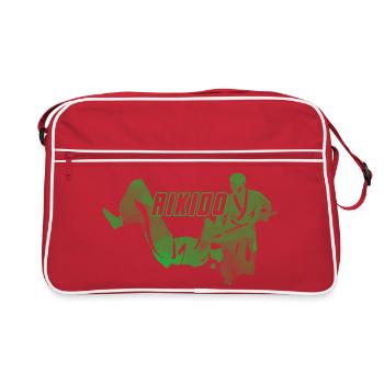Silhouette verte Aïkido Nage No Jo - Sac Retro - rouge/blanc - Devant