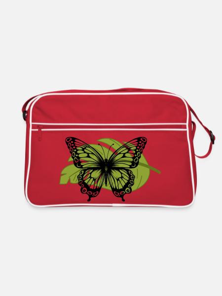 Schmetterling - Retro Tasche - Rot/Weiß