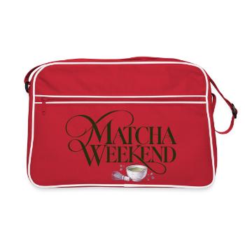 Matcha Wochenende Matcha Weekend Design - Retro Tasche - Rot/Weiß - Vorne
