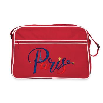 Lettrage néon de la ligne d'horizon de Paris - Sac Retro - rouge/blanc - Devant