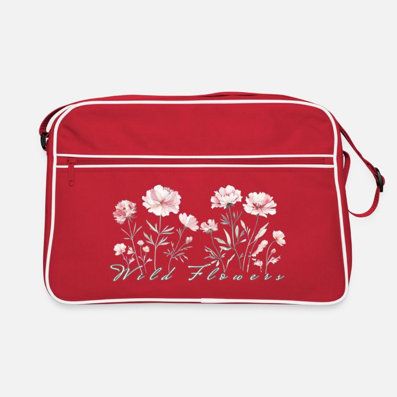 Wilde Blumen Retro Tasche