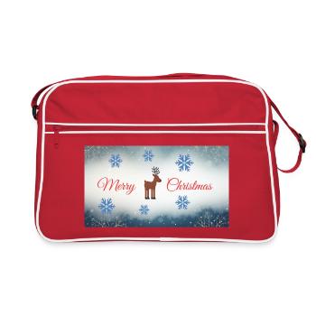Motif de cerf de Noël avec flocons de neige - Sac Retro - rouge/blanc - Devant
