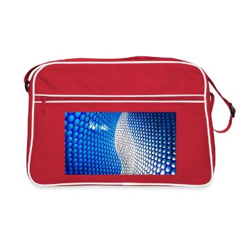 Cobalt Bubblewave Abstract - Retro Bag - red/white - Front