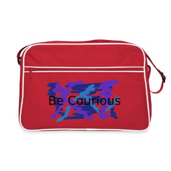 Esquisse couleur bleu-violet abstrait - Sac Retro - rouge/blanc - Devant