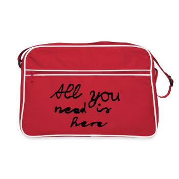 All you need - Retro Tasche - Rot/Weiß - Vorne