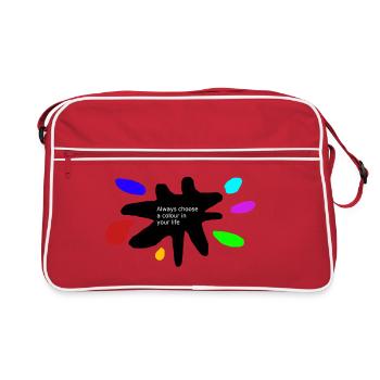 Couleurs de vie : Éclaboussures de peinture - Sac Retro - rouge/blanc - Devant